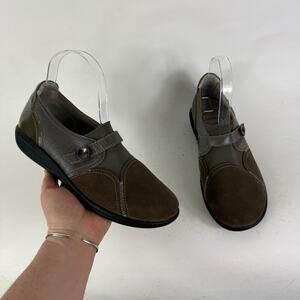 Sanita Flossy Flats Women's 8 Olive Brown Round Toe Low Top Slip-On Shoe